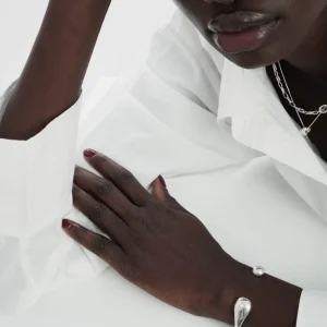 Bolded Drops Bangle Silver