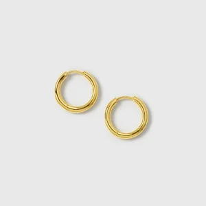 Beloved Fat Medium Hoops Gold