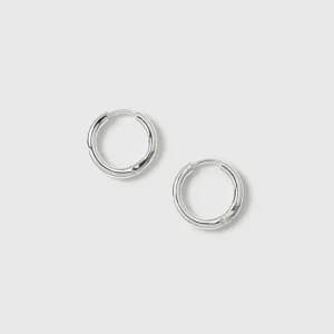 Beloved Fat Medium Hoops Silver