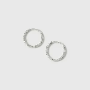 Beloved Twisted Medium Hoops Silver