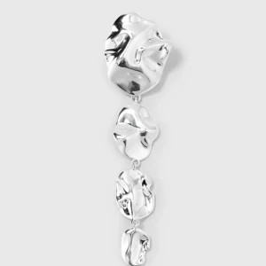 Moulded Long Single Earring Silver