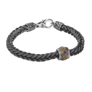 Handgefertigtes gewebtes Silberarmband