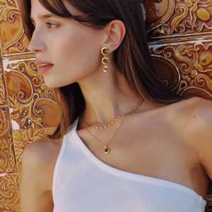 Octagon Earrings Gold