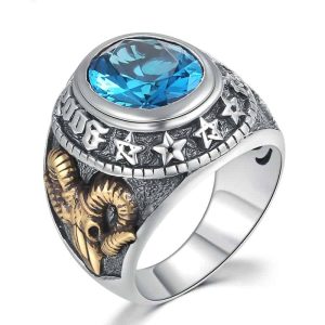 Großer Zirkon Stein Ring Silber