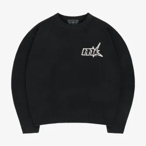 FUZZY KNIT SWEATER BLACK